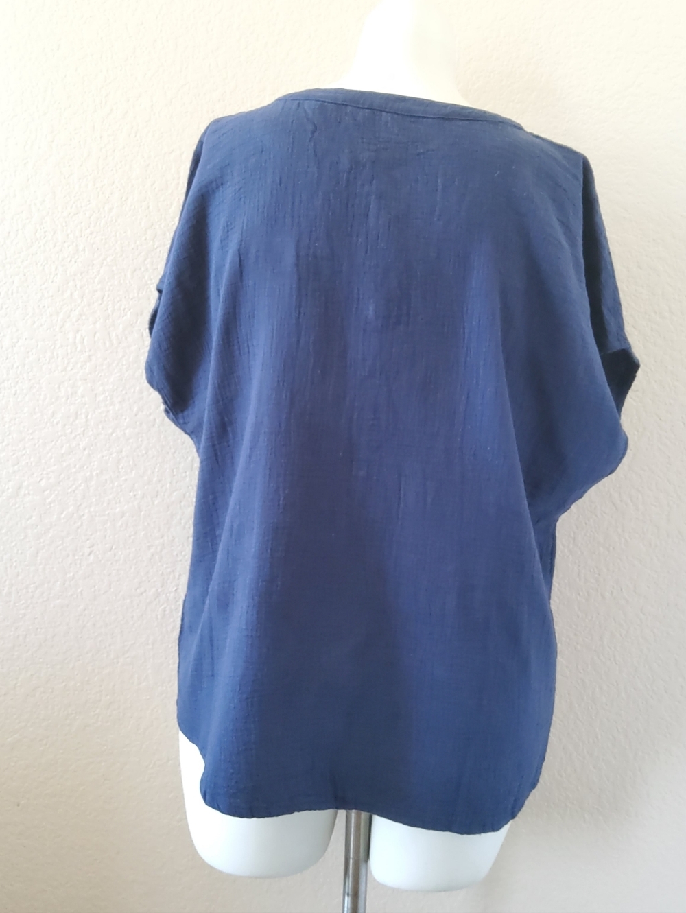 NWT Market & Spruce Navy Blue Cotton Gauze Top XXL - Picture 5 of 8